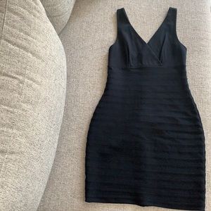 Express black body hugging dress, size S